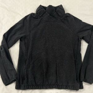 Lululemon After All Pullover French terry cotton Heathered black size 10